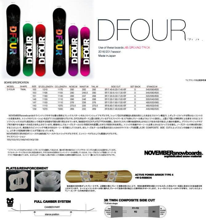 NOVEMBER D FOUR スノーボード ホワイト/グリーン