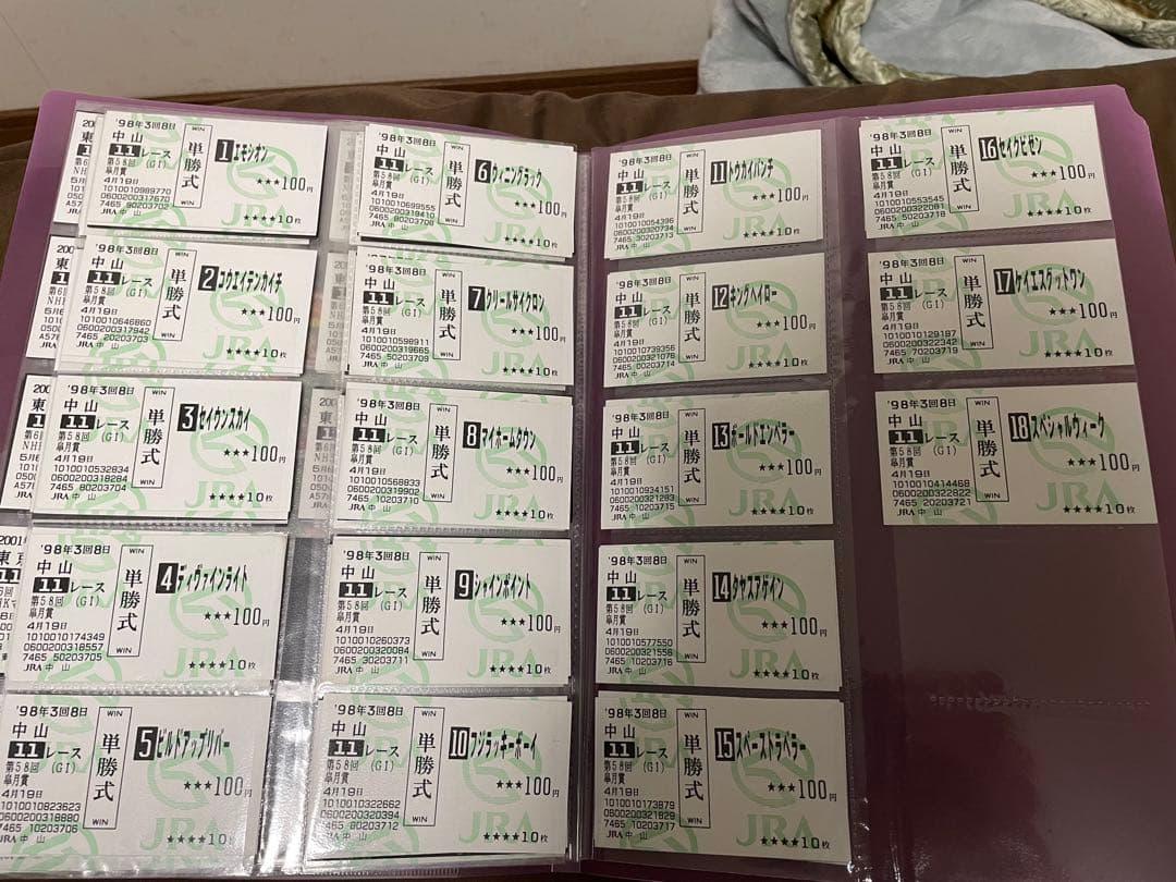 マ*リ様 98年　皐月賞　現地馬券　18頭