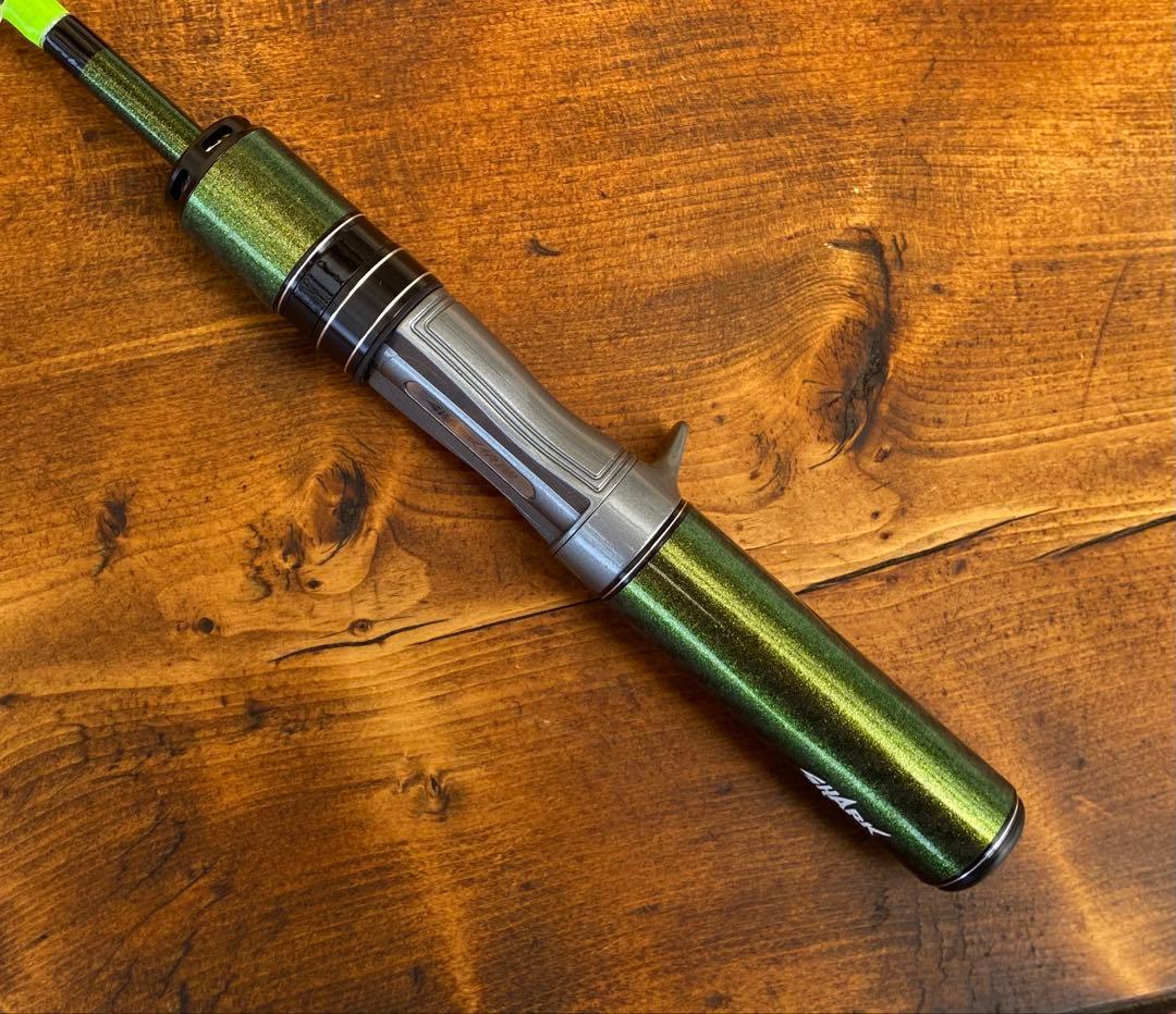 超コンパクト　トラウトロッド　5ft ベイトロッド グリーン　渓流釣り　テレスコ