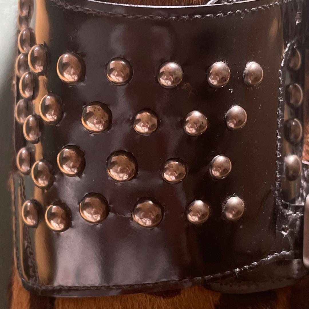 あい⭐︎Church’s レオパード柄 ハラコ スタッズ ダブルモンク