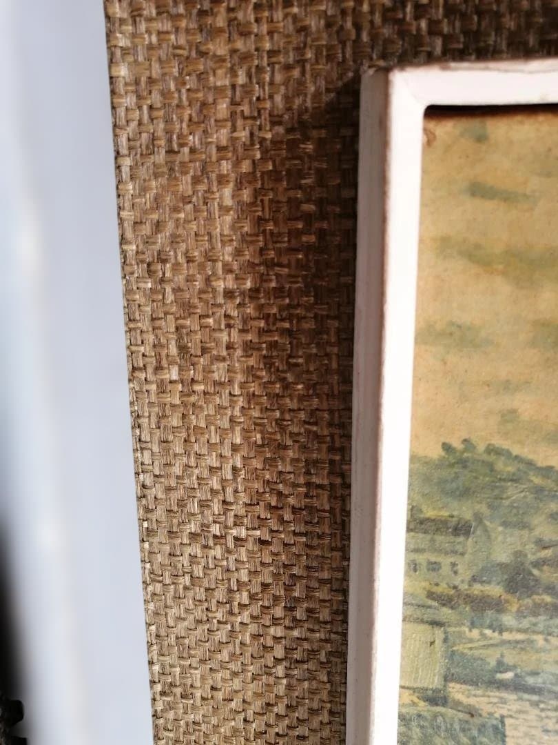 複製画　クロード・モネ「ブージヴァルの橋」AIによる結果　レトロな額縁