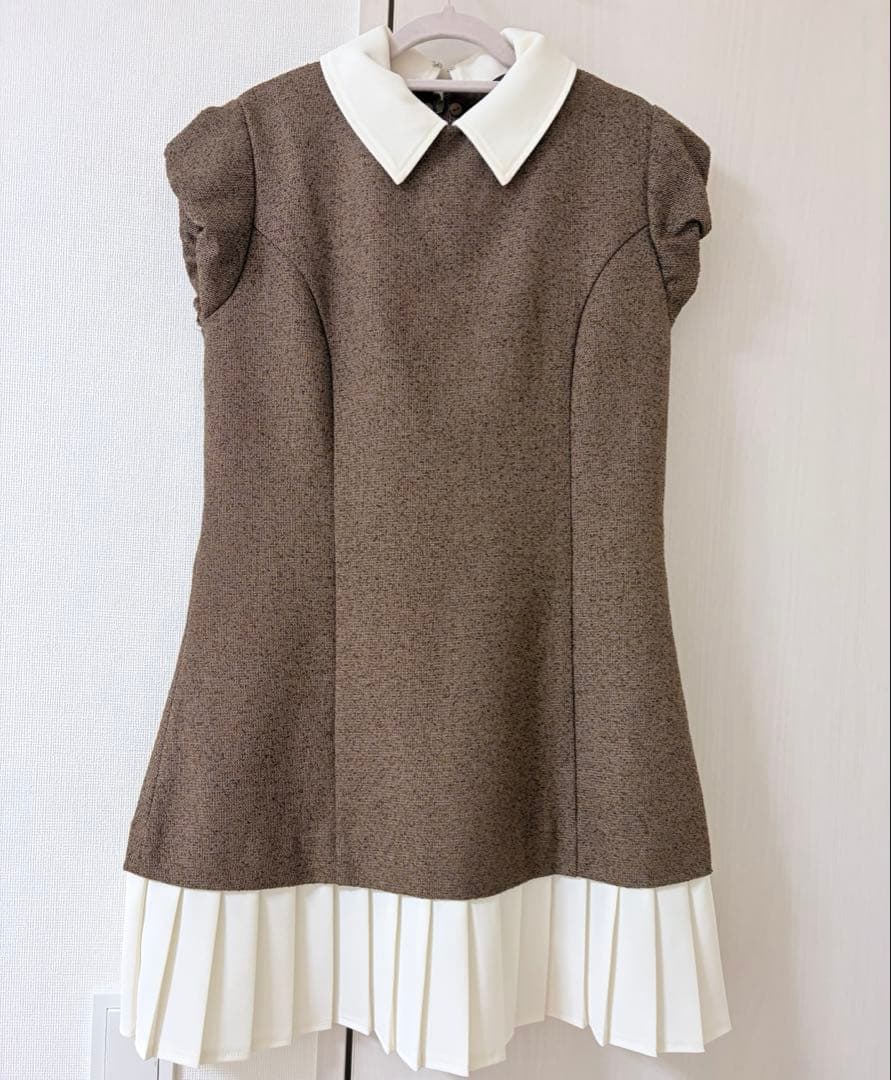 THE TOE Leopold Tweed Dress ブラウン S