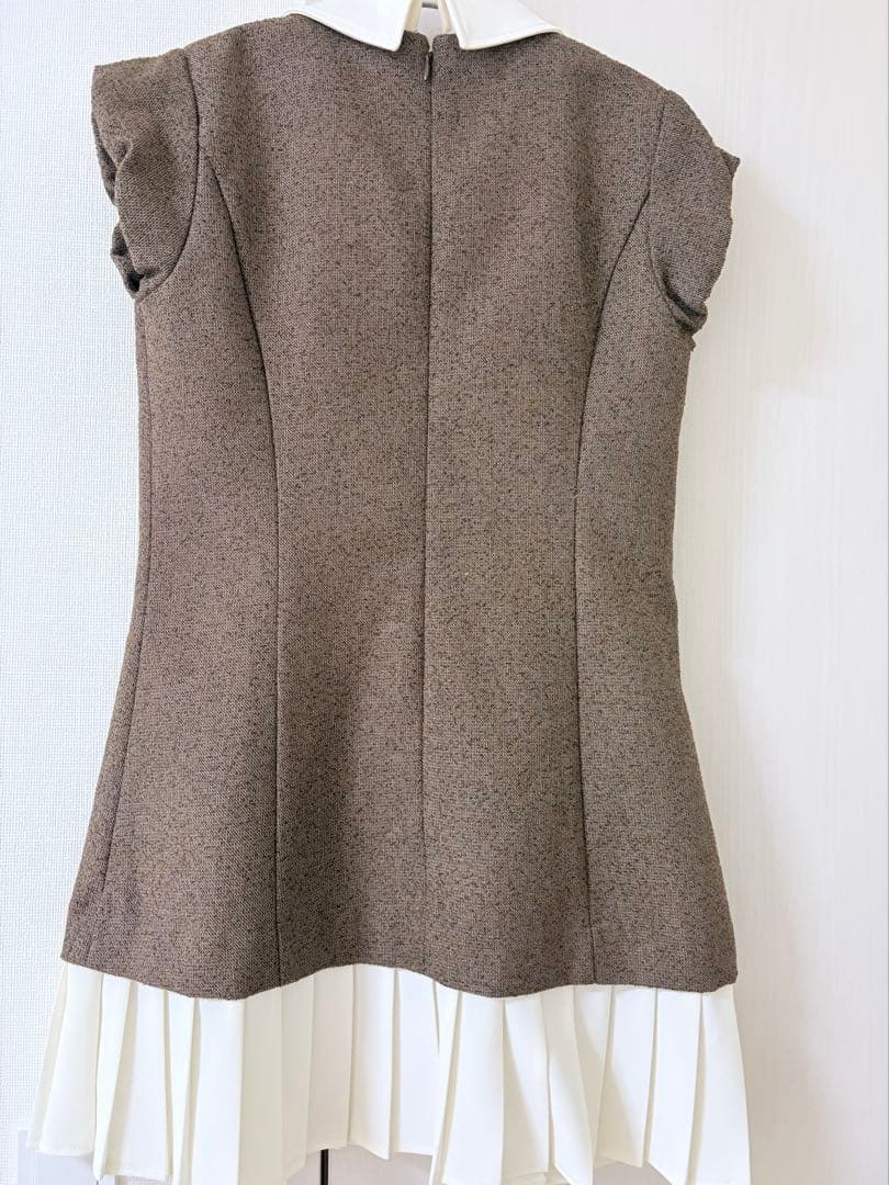 THE TOE Leopold Tweed Dress ブラウン S