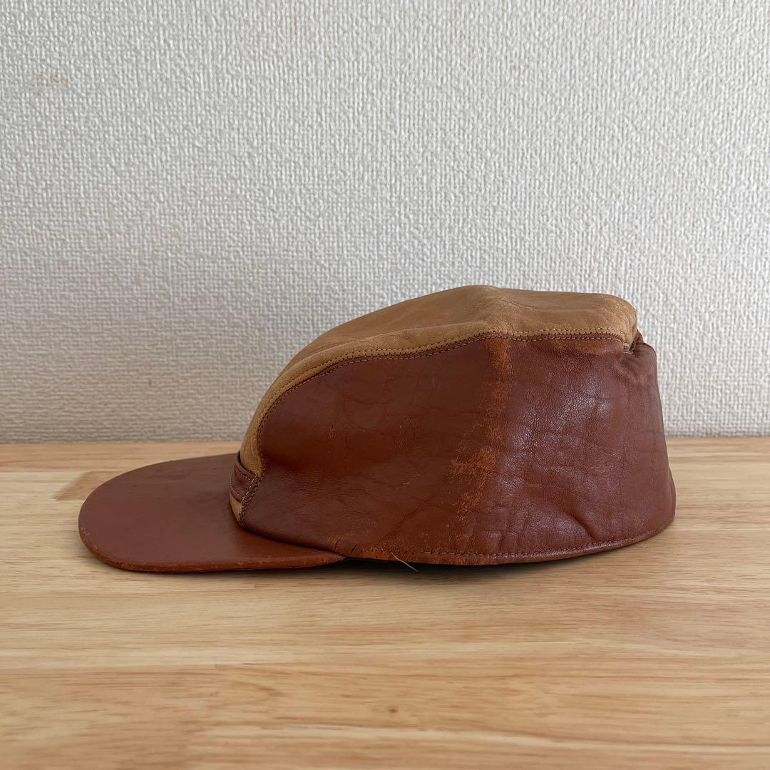 希少　50's レザー　キャップ