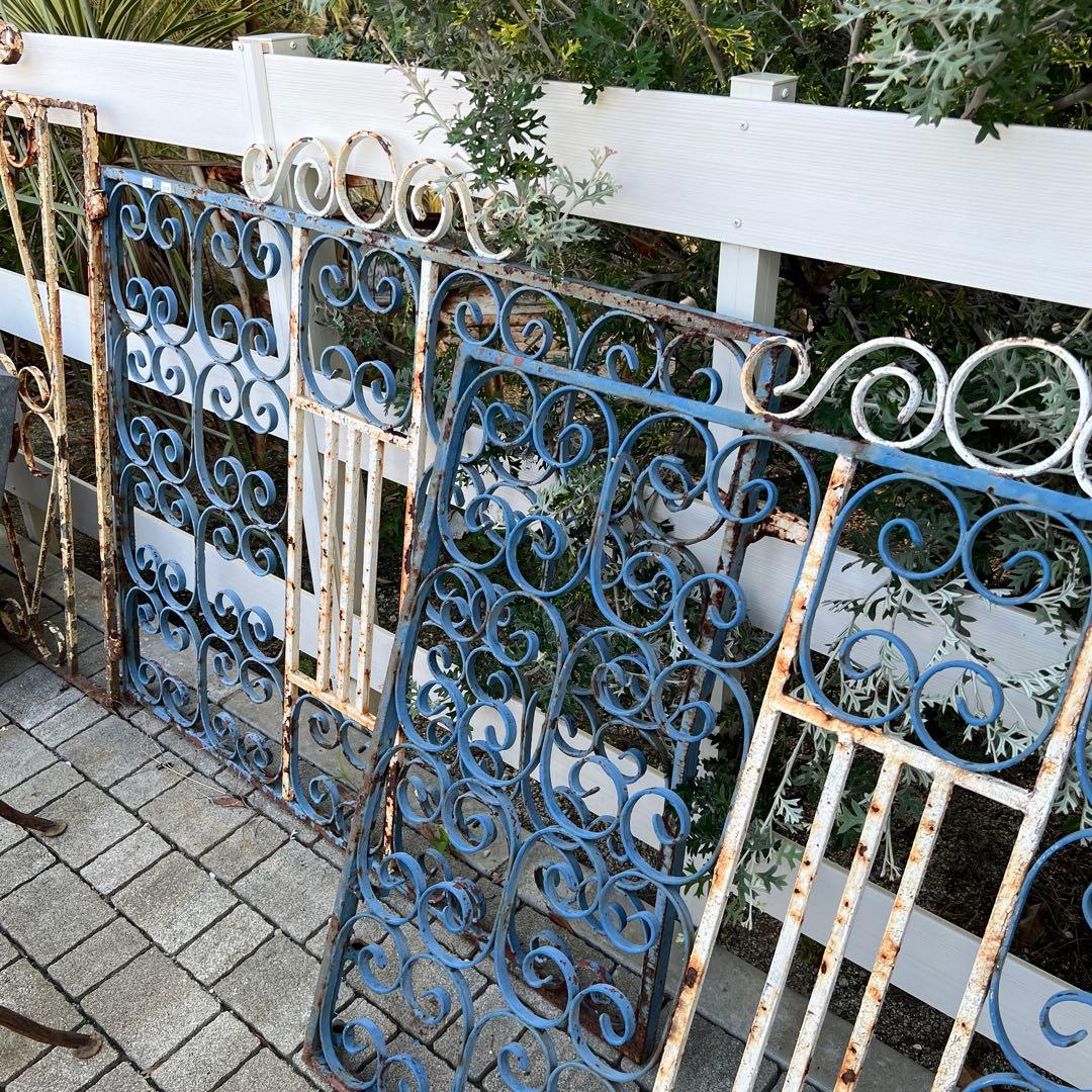 英国アンティークアイアンフェンス2枚セット