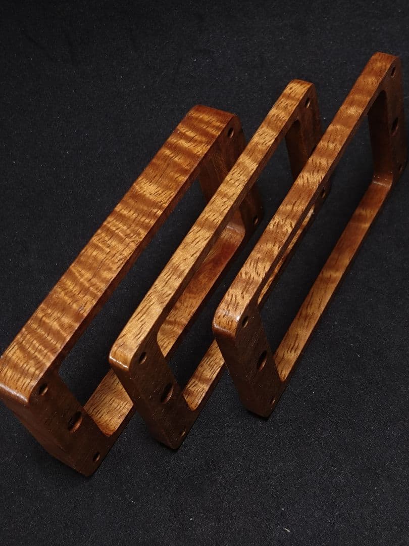 ウッドエスカッション、ノブセット 5Aカーリーコア材（注文オーダー分）