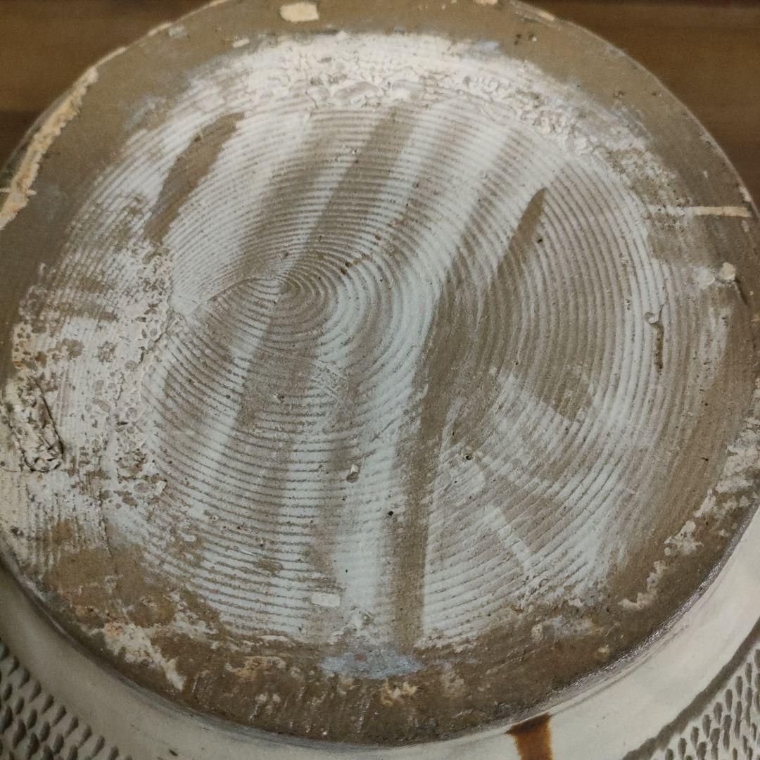 \"未使用\"小鹿田焼　飛び鉋 飴釉大壺 花瓶