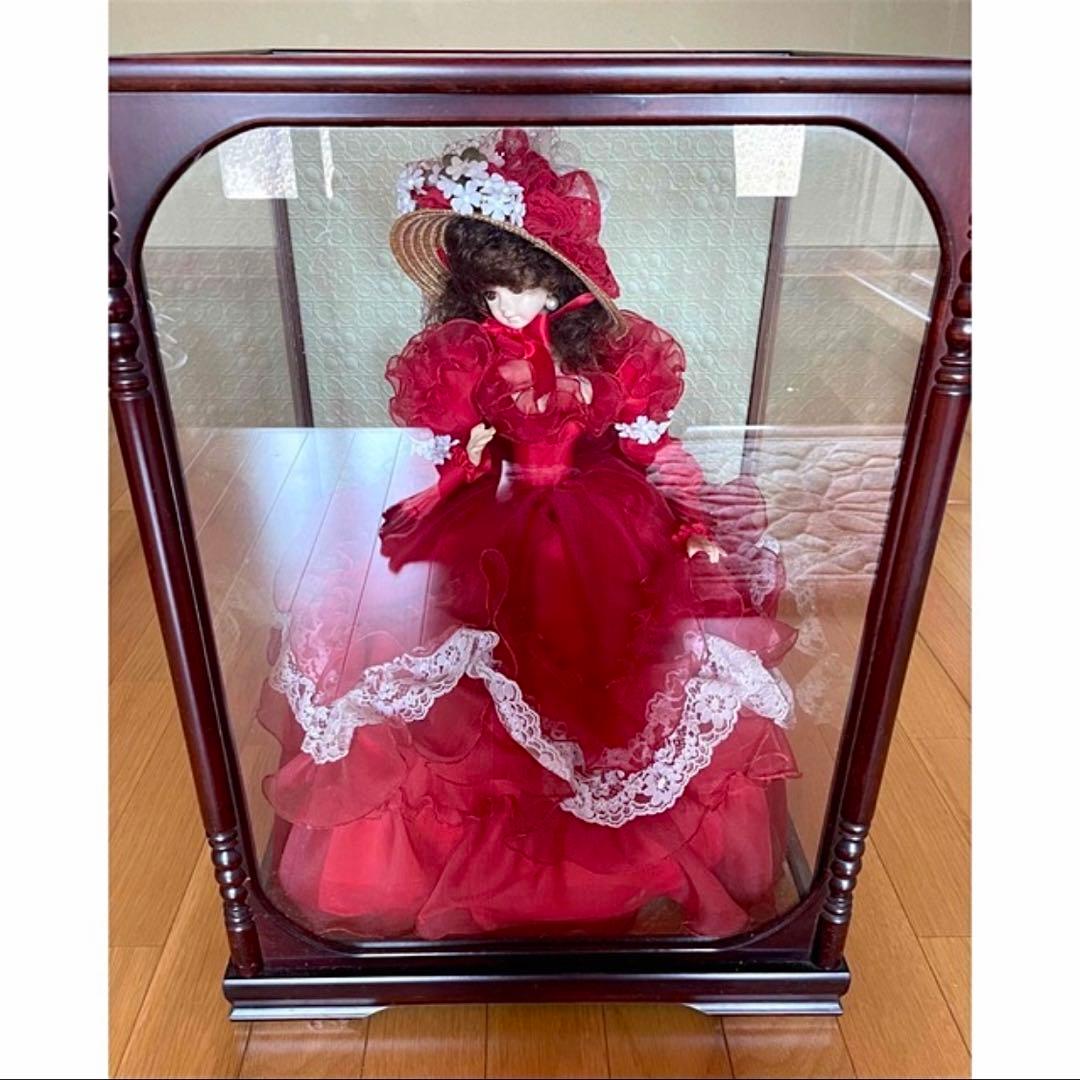 ●【美品】アンティークフランス人形 専用クリアケース付 ドール ドレス パール①