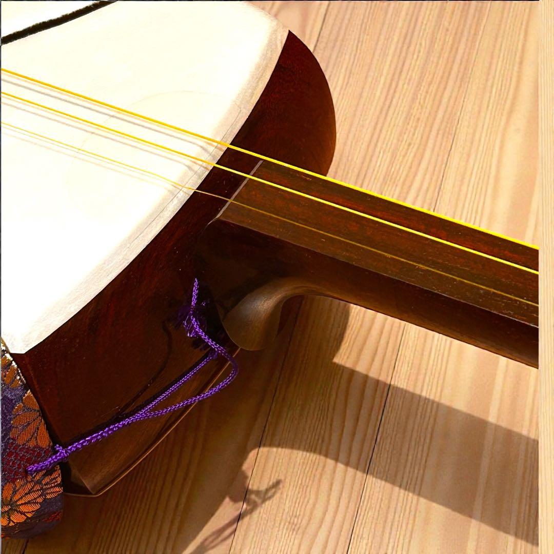 高級撥付き❣️重厚感✨ハードケース付き❣️長唄三味線 中棹 紅木 三味線 弦楽器