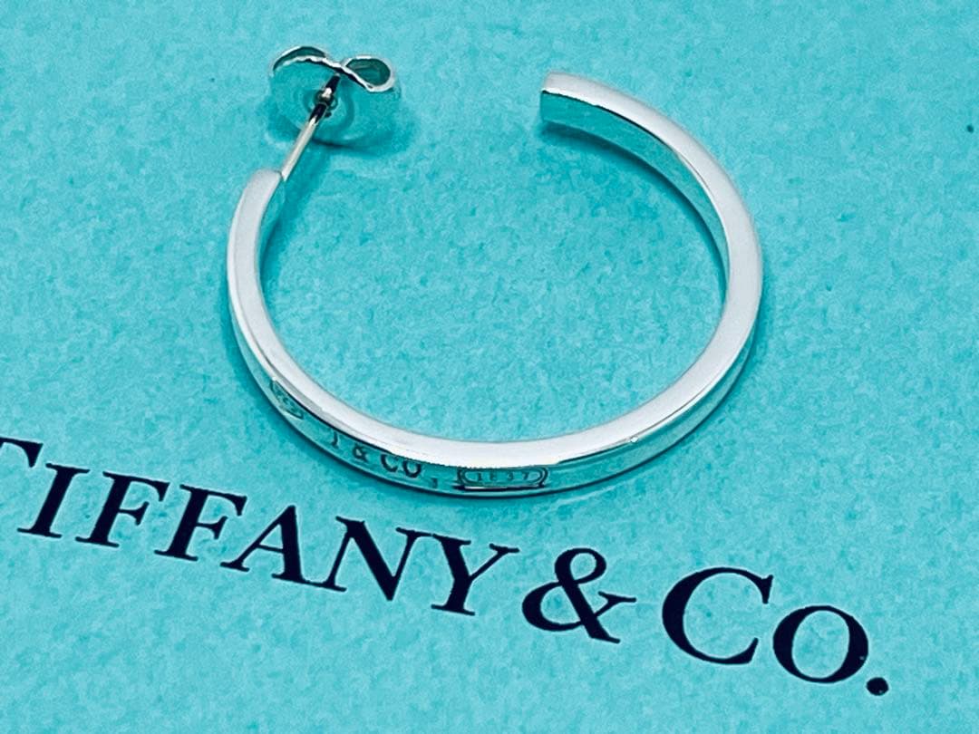 h591 超美品　ティファニー　1837 ラージ　フープ　ピアス　925 片側