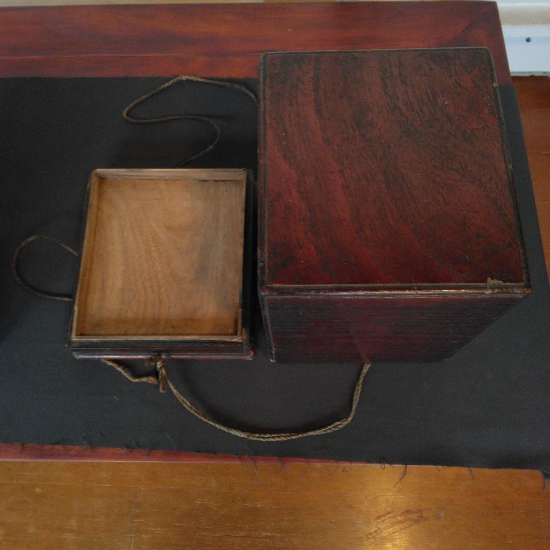 重箱　黒柿　象嵌