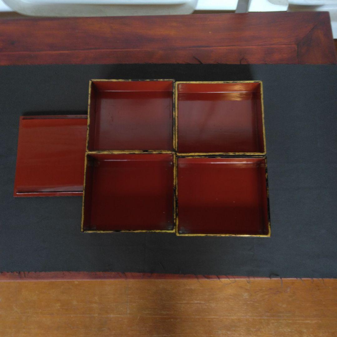 重箱　黒柿　象嵌
