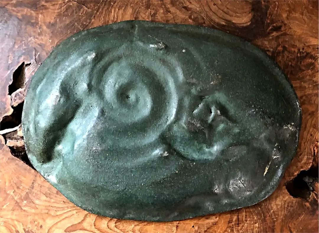 時代 平香炉 線香台 龍紋