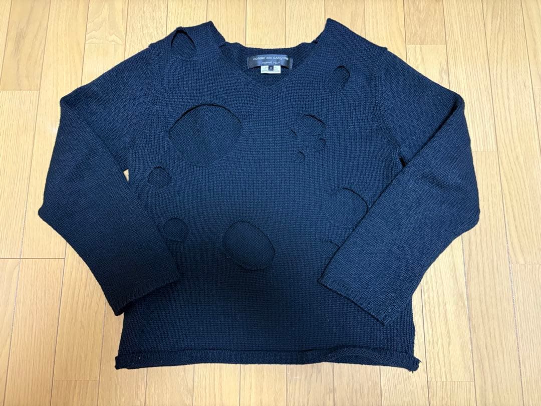 COMME des GARÇONS HOMME PLUS ブラック穴あきセーター