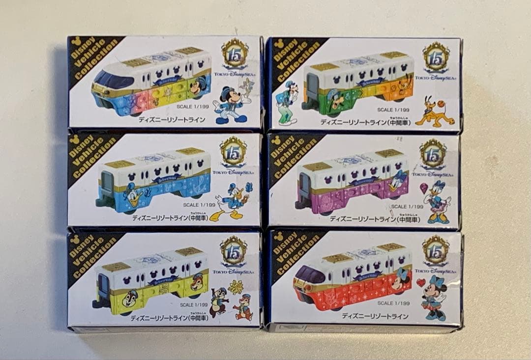 ディズニートミカ　シー15周年記念　リゾートトライン 6個セット　2016