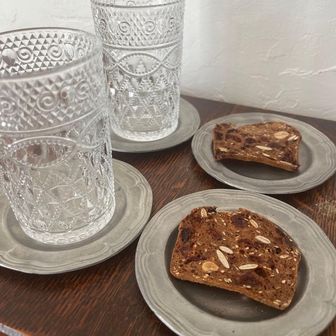 【onikoさま専用】花リム　ピューター　平皿　小皿