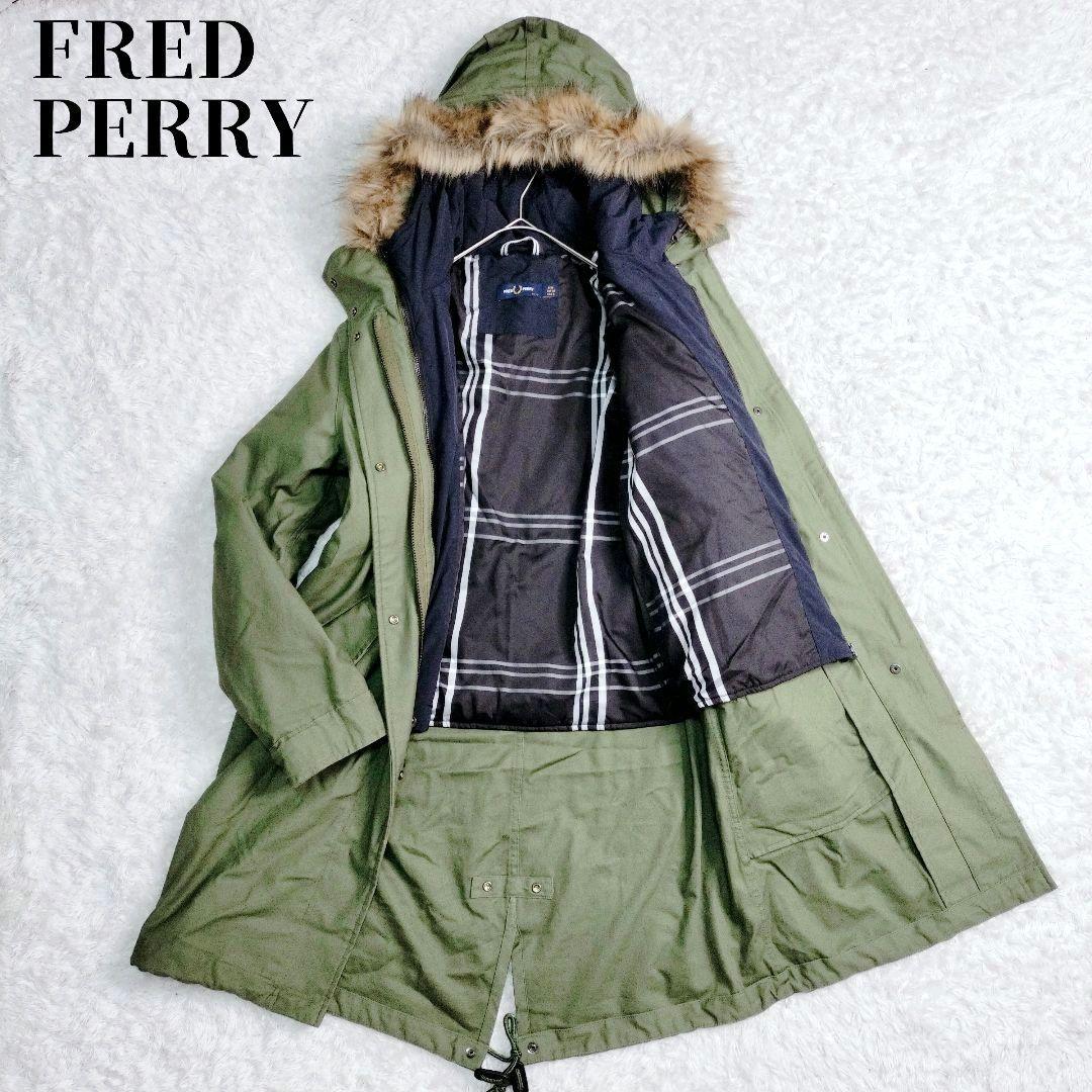 【美品】 フレッドペリー 5way 中綿　モッズコート　ロング　カーキ