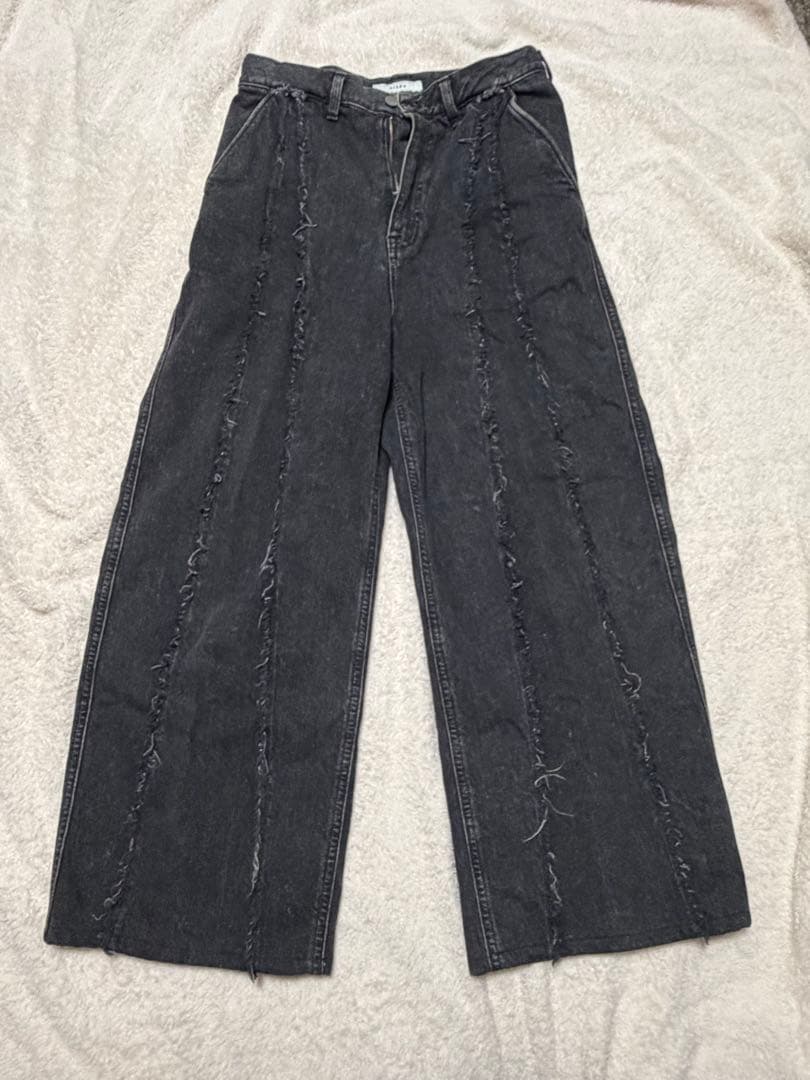 jiedaブラック ワイドパンツ