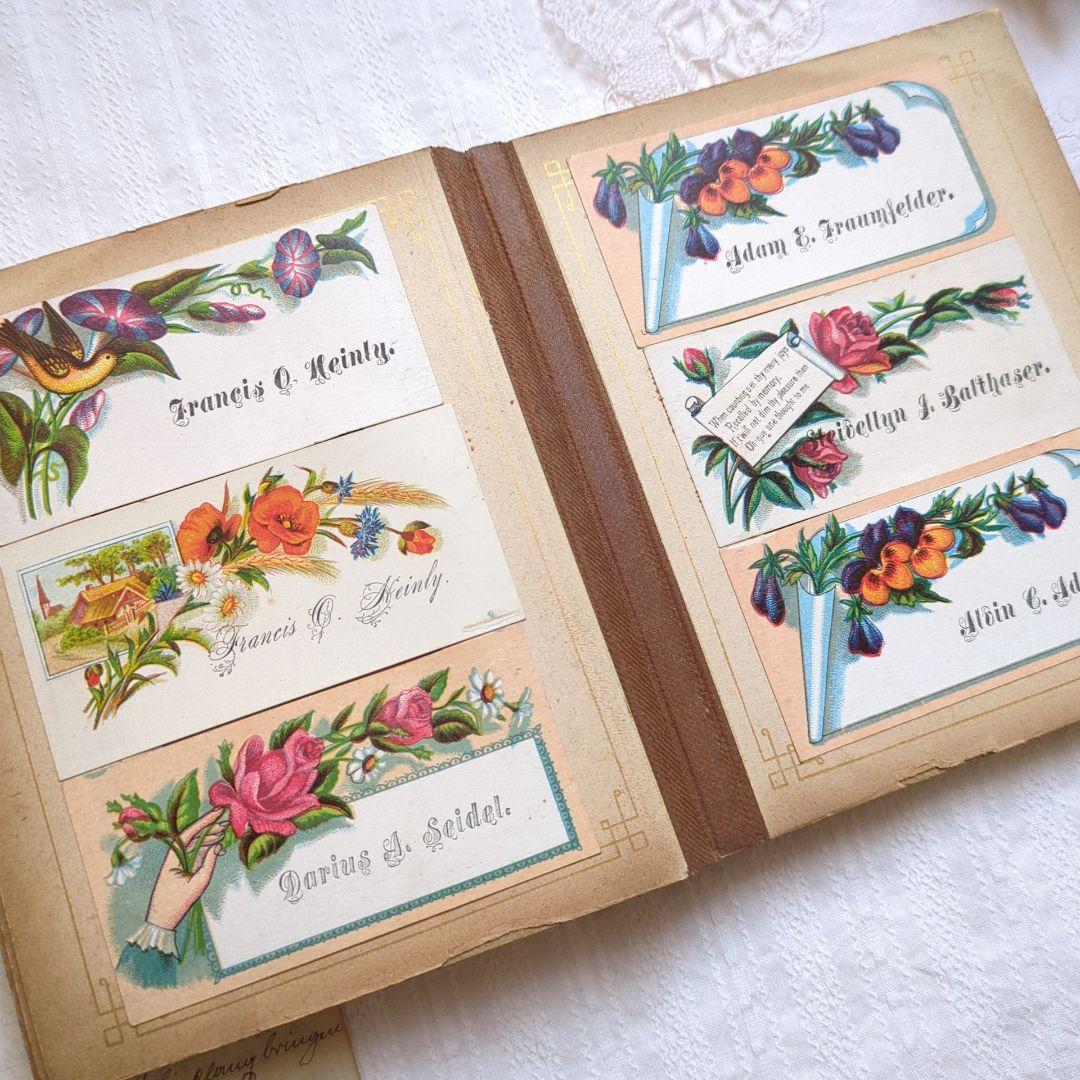 激レア 1900年初頭 コーリングカード コレクション本 クロモス 洋書 古書