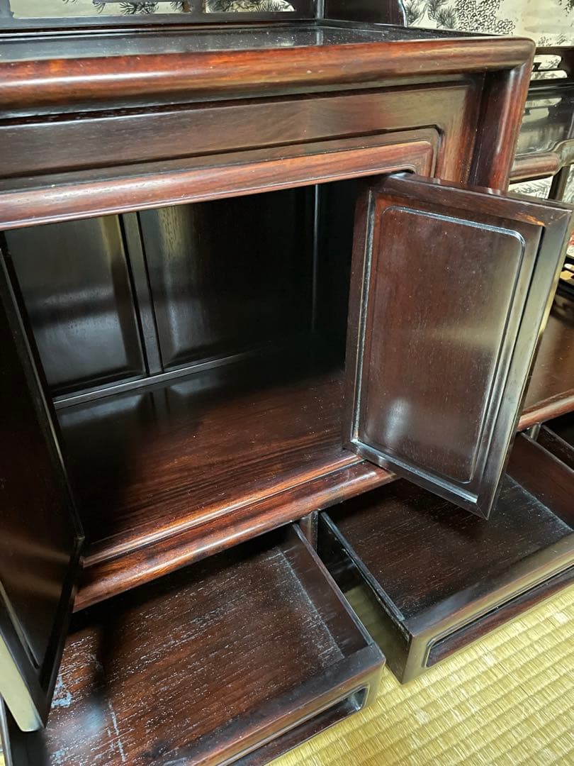 茶棚　アンティーク家具　唐木　花梨　紫檀　収納棚　中国家具　骨董品　古美術品