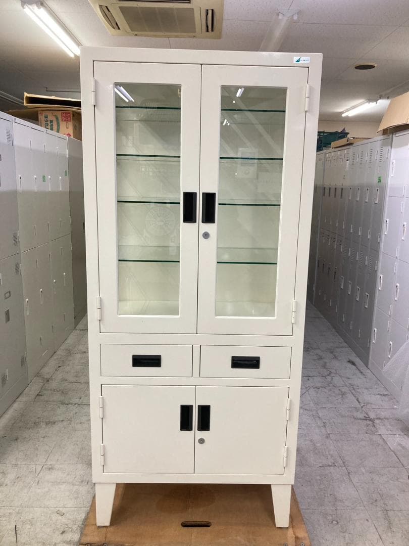 ケビント ガラスショーケース 飾り棚 ディスプレイケース 医療棚 食器棚