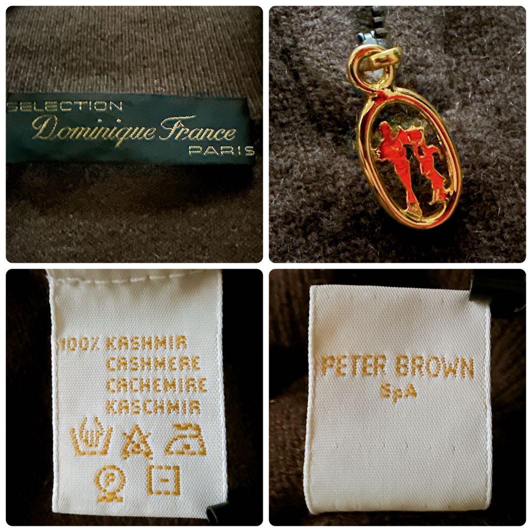 カシミヤ100✨イタリア製 Dominique France ハーフジップニット