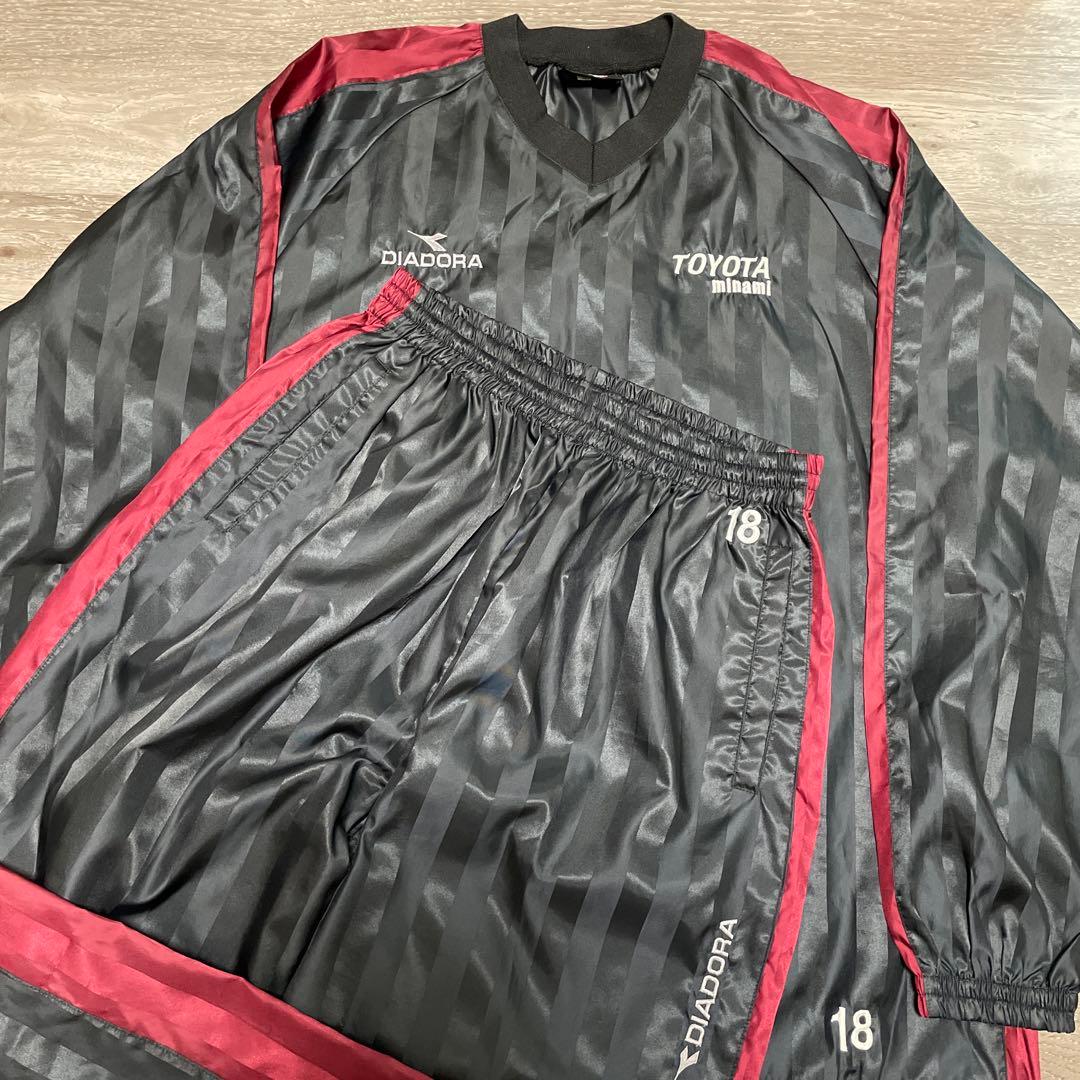 希少品DIADORA 豊田南高校18 刺繍デザイン サッカーピステ セットアップ