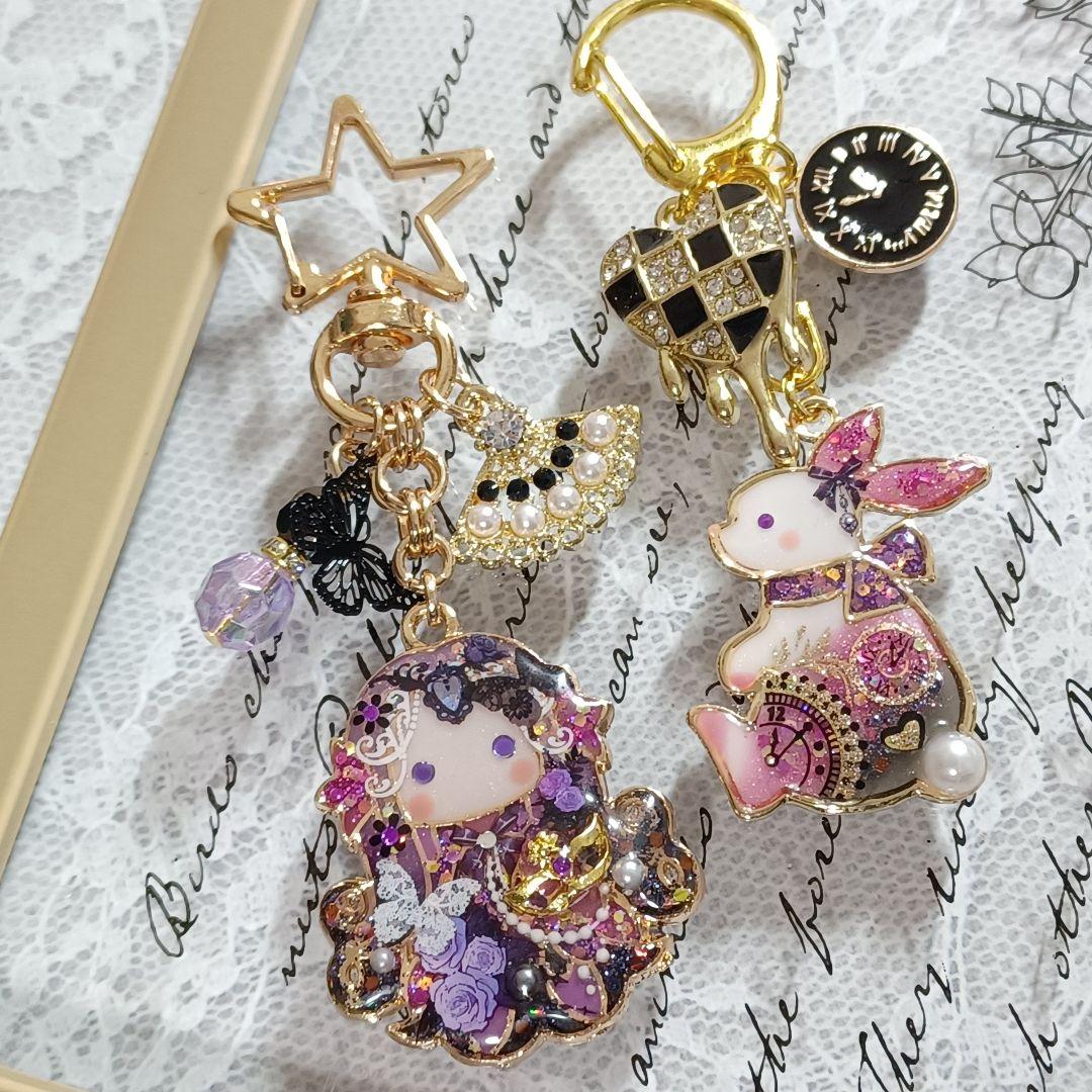 ♡プリンセス♡ハイヒール　アリス&うさぎ　他レジンキーホルダー計8点