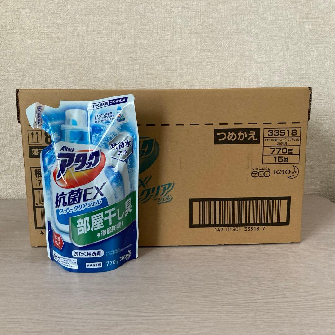 アタック 抗菌EX スーパークリアジェル 詰替用 770g 1箱15袋入り