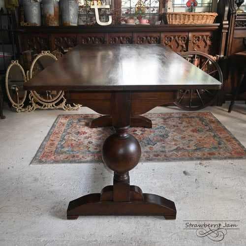 IFU-417 英国アンティーク オーク ダイニングテーブル 作業台 テーブル