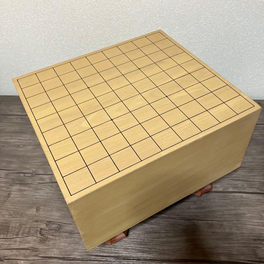 天然木　将棋盤 　脚付き　足つき　へそあり　囲碁　将棋