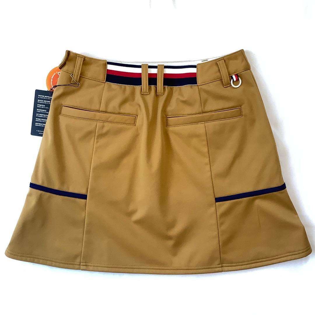 新品★トミーヒルフィガーゴルフ★ウィンドプルーフミニスカート裏起毛ボア★キャメル