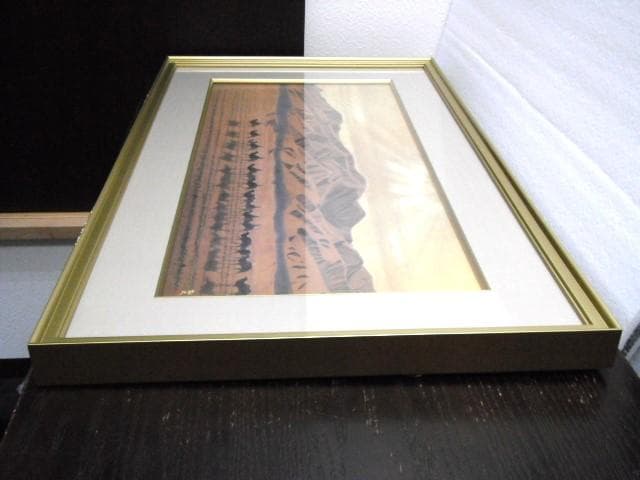 ※真作 絲綢之路天空 複製画 岩絵具仕上 平山郁夫 作 額入り