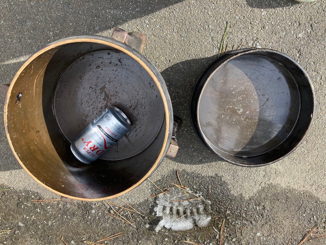 アイヌ　シントコ　行器　漆工 北海道　木製漆塗