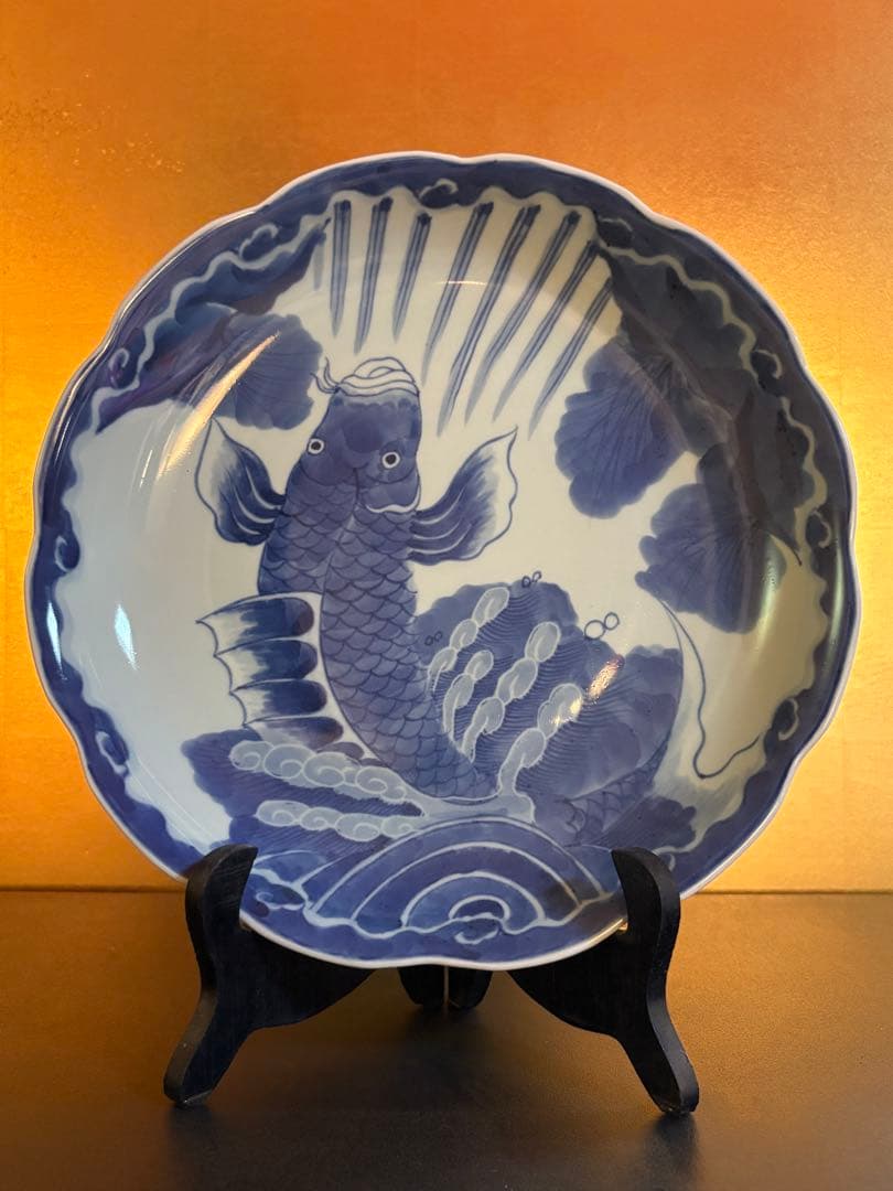 鯉の滝登り　皿　飾り皿