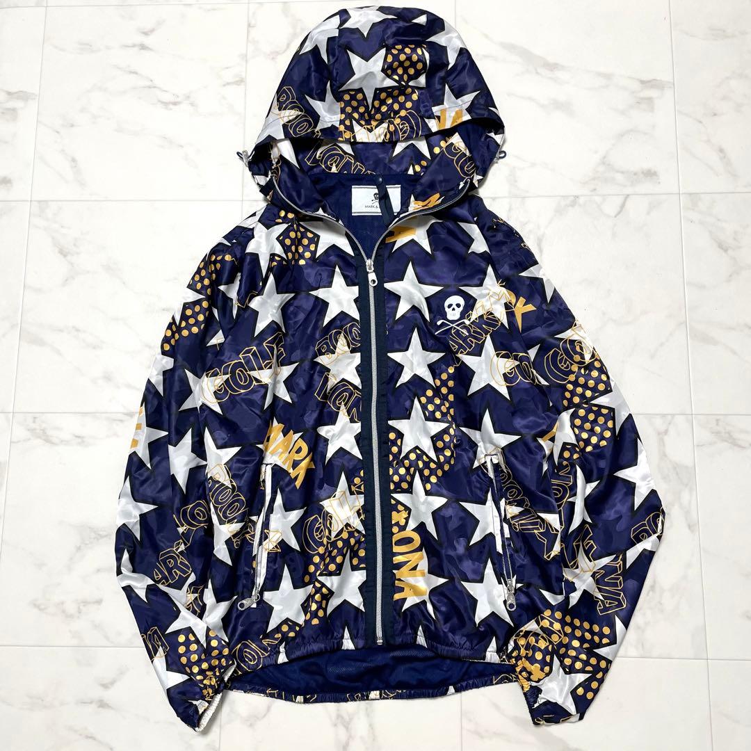 極美品 キムタク着用 マークアンドロナ ナイロンジャケット 星柄 迷彩 50