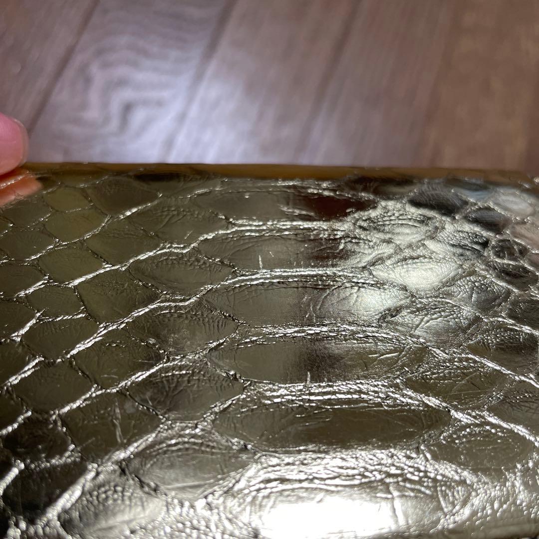 ゴールドレザー名刺入れ ヘビ柄　池田工芸