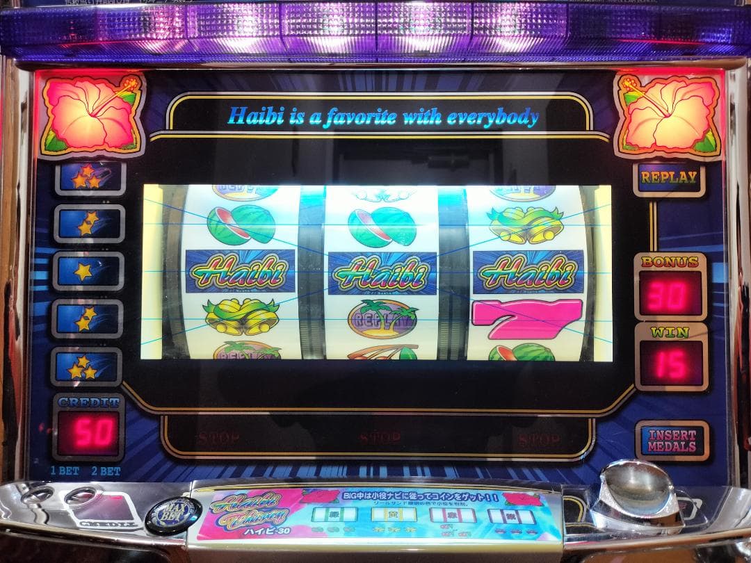 【パチスロ実機】パイオニア★『初代』ハイビ30【不要機付】４号機・希少台