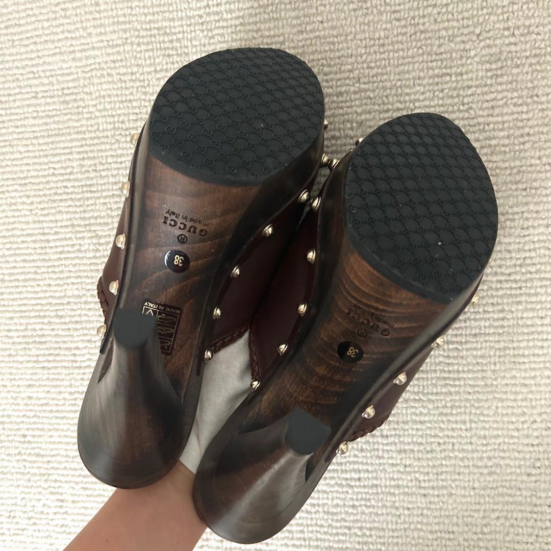 GUCCI グッチ サンダル ヒール レザー 25cm 38