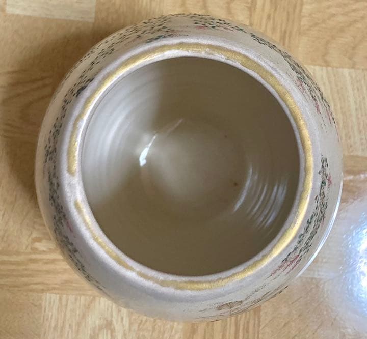 帯山与兵衛 色絵草花文 花瓶 帯山 明治 百年前 新品 国内流通品 京薩摩 壺