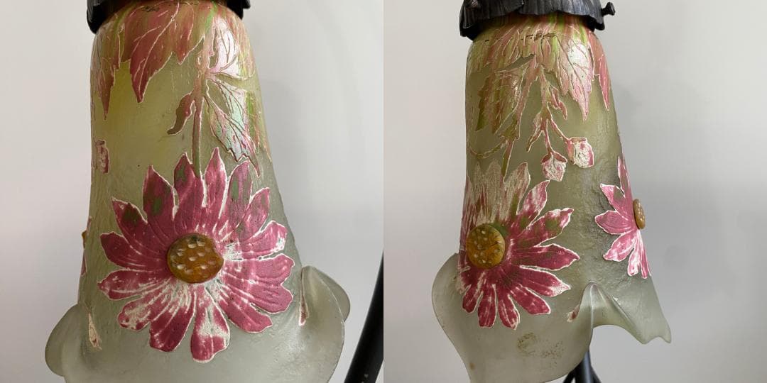 H115 博物館級 オールド フランス ドームナンシー ? スタンド ランプ