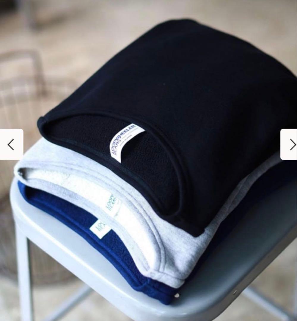 新品タグ付き ループウィラー ビームスプラス スウェット ボートネック 黒 L