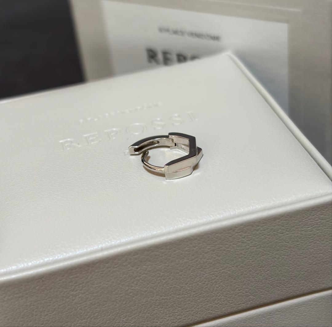 新品＊REPOSSI レポシ アンティフェールK18WG 2連ミニピアス