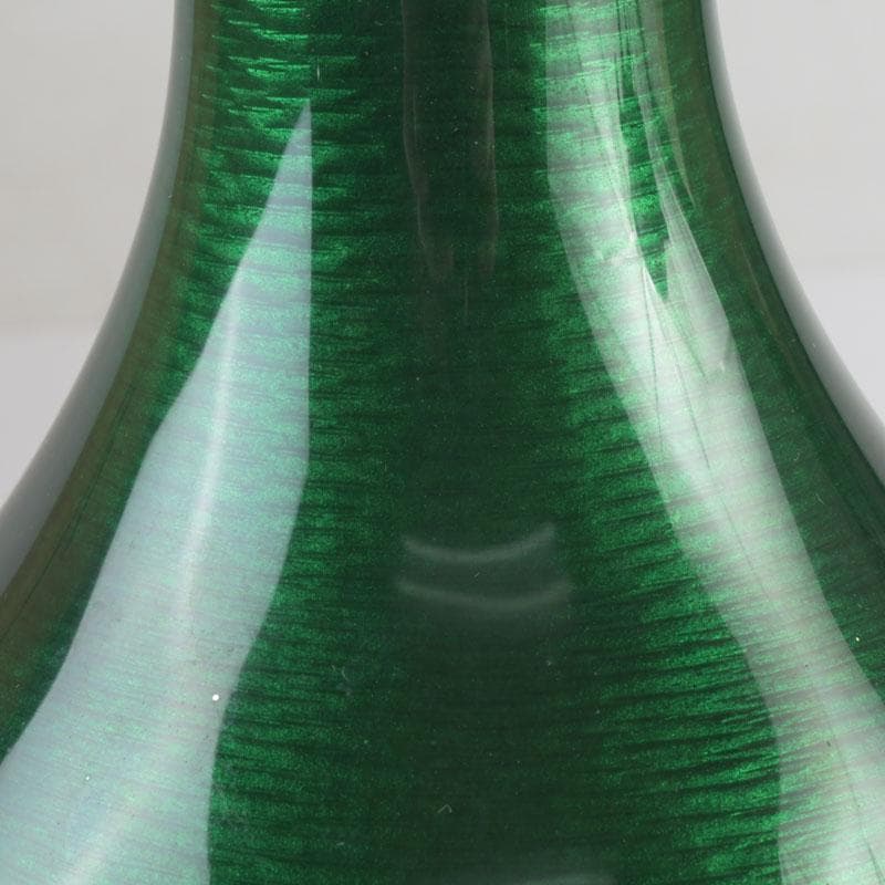 七宝焼　緑釉　松文　花瓶　共箱　V　9827