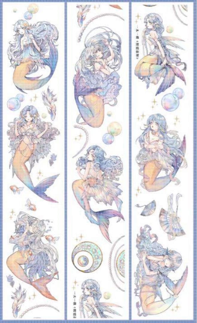 《在庫処分セール》海外　人物　マスキングテープ　墨魚 ホロ　11点