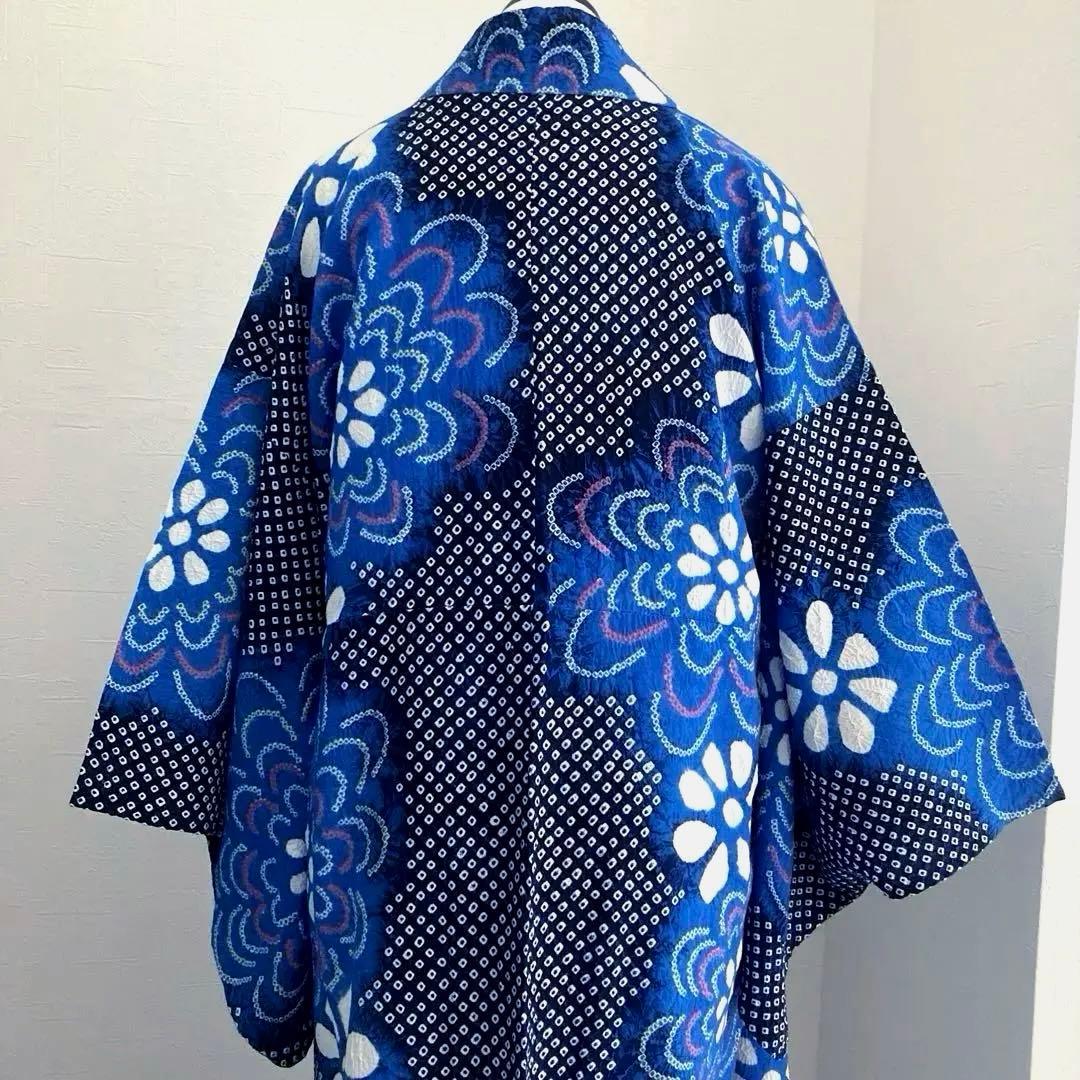 専用chaps❤️様 有松絞り　浴衣　上質　花模様　身丈160cm トーN2-78