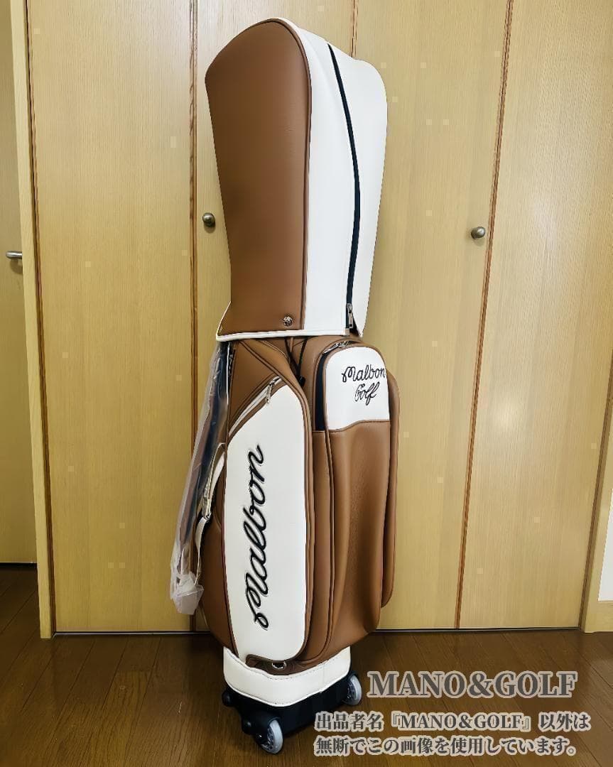 即日発送 マルボンゴルフ キャディバッグ キャスター付き Malbon 茶色CC