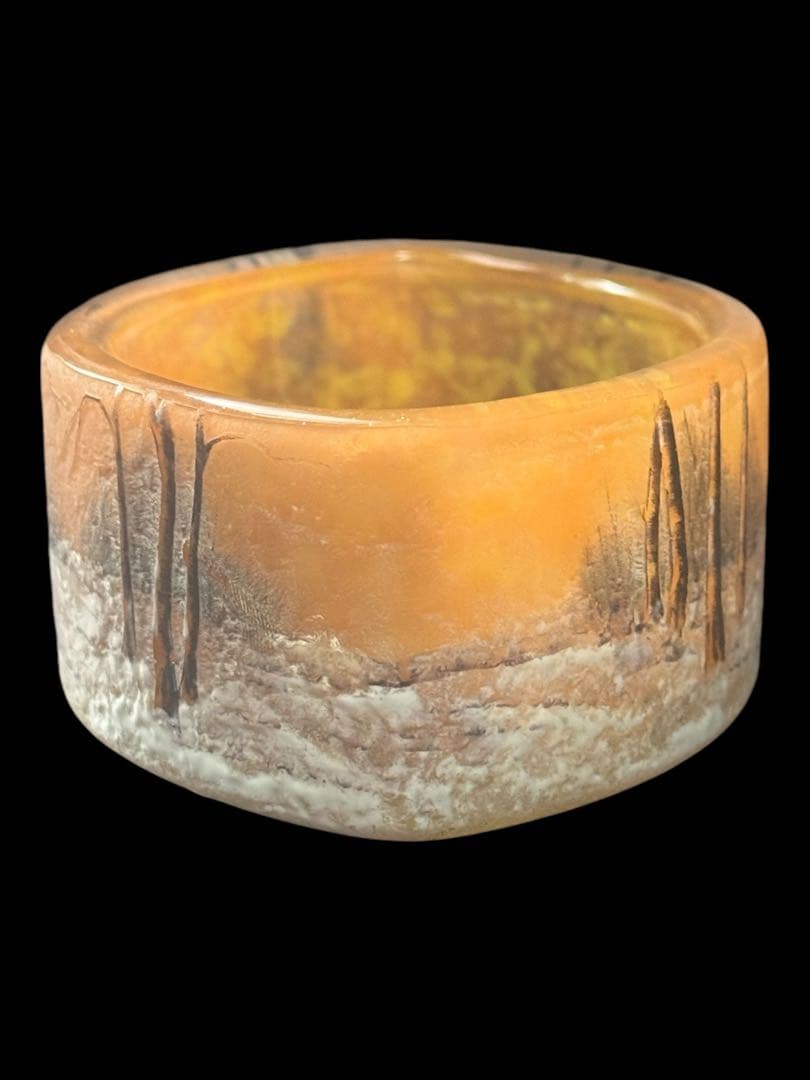 12cm ドーム ナンシー 冬景色 鉢 ボウル 美品 花器 アール ヌーボー