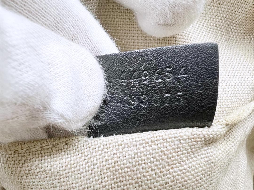 GUCCI　グッチ　マクロシマ　エンボス　ハンドバッグ　黒　449663