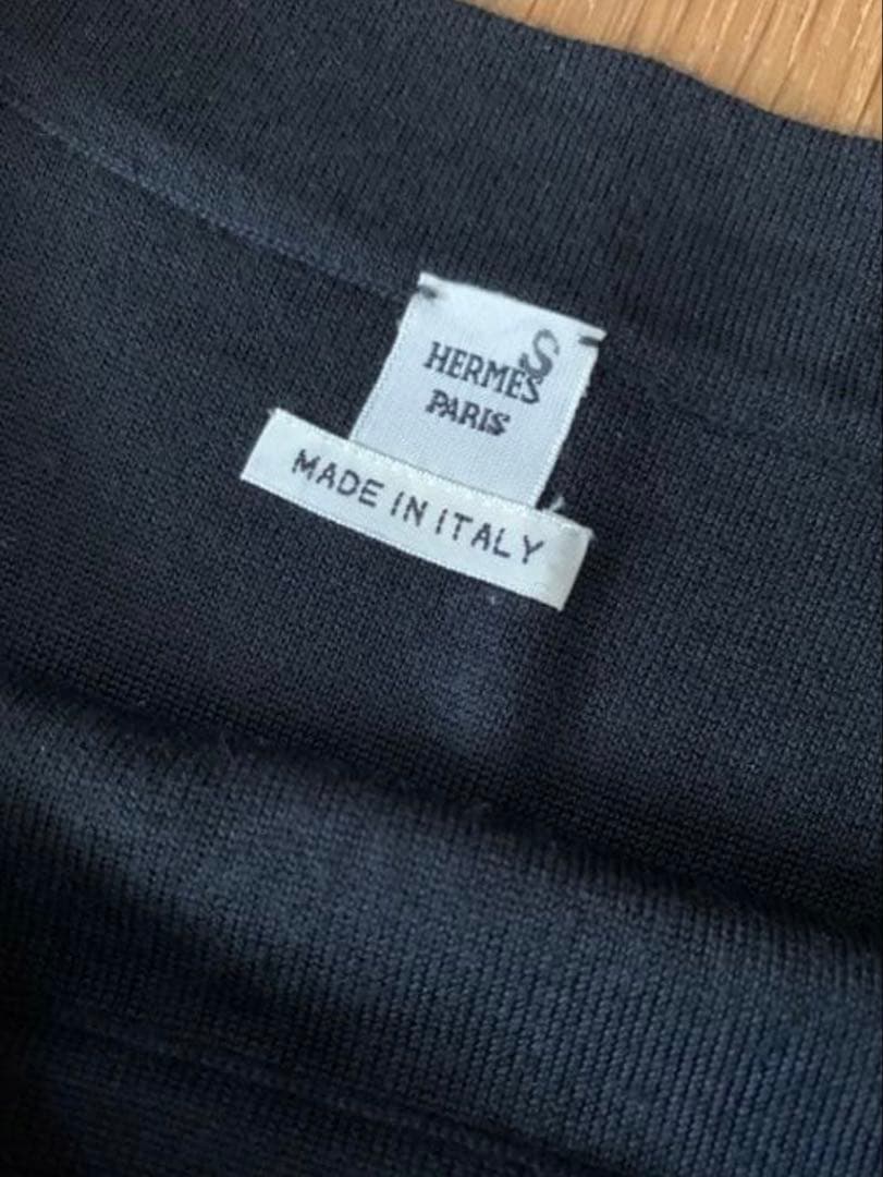 美品☆ HERMES エルメス カシミヤ ワンピース 黒 プリーツ